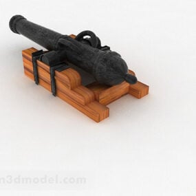 3д модель черного ретро-оружия для украшения дома