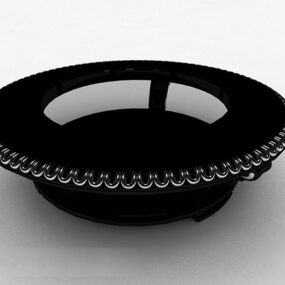 Black Round Coffee Table Design 3d model