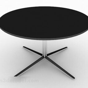 Black Round Minimalist Dining Table 3d model