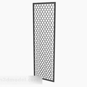Black Round Pattern Hollow Screen Partition 3d model