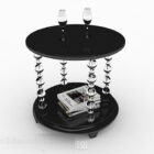 Black Round Small Coffee Table Furniture