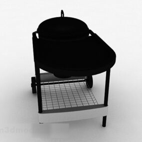 Ustensiles de cuisine simples noirs modèle 3D