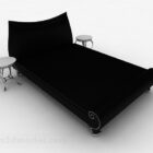 Černý jednolůžkový nábytek