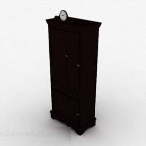Black Single Door Locker 3d model