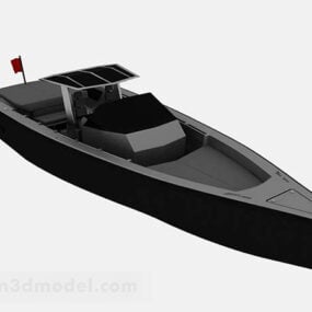 Black Speedboat 3d model