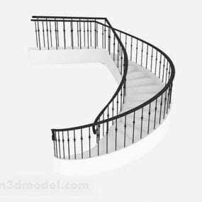 Modelo 3D de design de móveis de escada em espiral preta