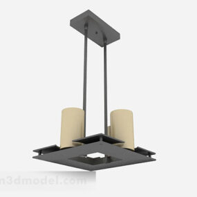 Black Square Chandelier Design 3d model