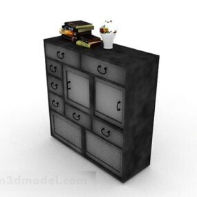 کابینت ذخیره سازی مشکی مدل سه بعدی