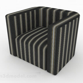 Black Striped Sofa Chair Furniture 3d model