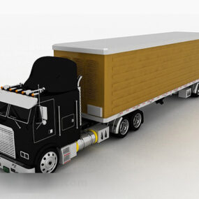 Véhicule de camion à tête noire modèle 3D