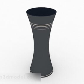 Black Wide Mouth Vase 3d model