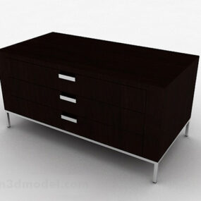 Black Wooden Tv Cabinet 3d model