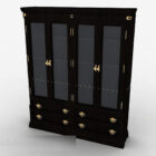 Black wooden bookcase 3d model
