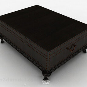 Black Wooden Coffee Table 3d model
