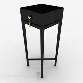 Black Wooden Flower Stand 3d model