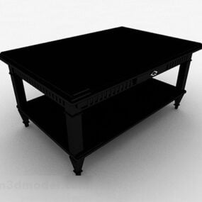 Black Wooden Home Coffee Table 3d model
