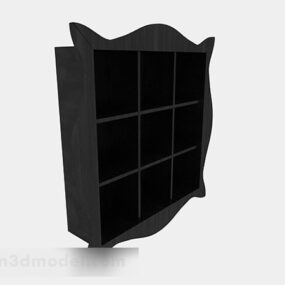 Vitrine de maison en bois noir modèle 3D