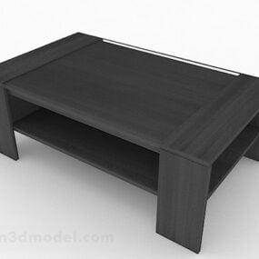 Black Wooden Simple Coffee Table 3d model