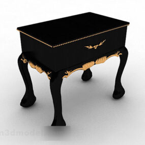 Czarne drewniane meble do stolika do herbaty Model 3D