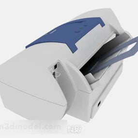 Blau-weißes Drucker-3D-Modell