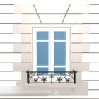 Glass Windows With Classic Handrails