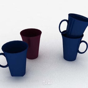Modrý 3D model poháru na pití