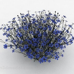 Modelo 3d de flor de planta de flor azul