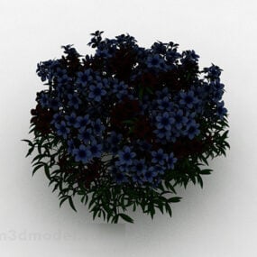 Modelo 3d de planta ornamental de flores azuis