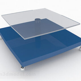 Modrý skleněný konferenční stolek 3D model