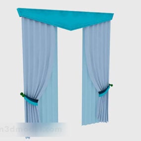 Blue Home Curtains 3d model