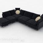 Muebles de sofá multiseater minimalista azul