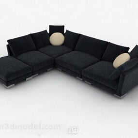 Blå Minimalistisk Flersitssoffa Möbel 3d-modell