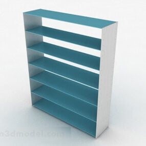 Mô hình 3d thiết kế tủ giày tối giản màu xanh lam