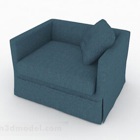 كرسي أريكة باللون الأزرق البسيط نموذج ثلاثي الأبعاد