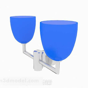 Lámpara de pared minimalista con pantalla azul modelo 3d