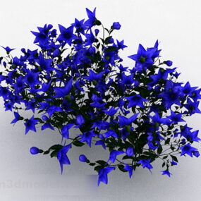 블루 오각형 꽃 3d 모델