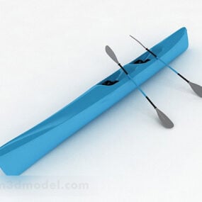 نموذج قارب التجديف الرياضي الأزرق ثلاثي الأبعاد