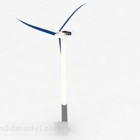 Modrý třílistý elektrický ventilátor 3D model