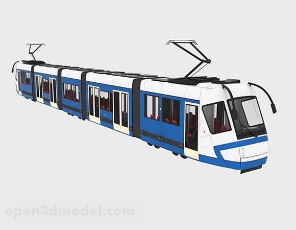 Japanska Blue Tram Rail Vehicle