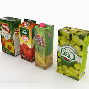 Modello 3d della scatola di succo d'arancia