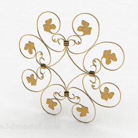 Bronze-Metall-Schmiedeeisen-Blumen-3D-Modell