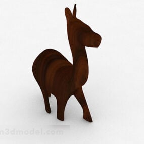 3D-модель коричневих орнаментів із різьбленням тварин