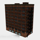 茶色のアパートの建物の 3 d モデル