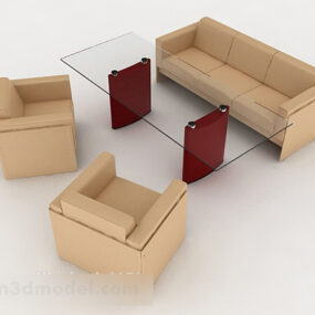 Brun Business Sofa 3d-modell