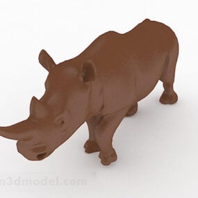 Skrivbord Rhino Staty Ornament 3d-modell