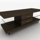 Table basse en bois de verre brun