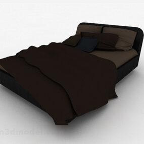 Brown Double Bed 3d model