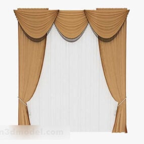 Brown European Curtain 3d model