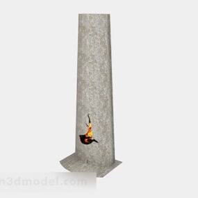Stone Fireplace V2 3d model