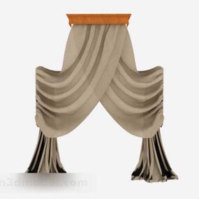 Brown Gauze Curtain 3d model